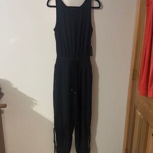 HALARA Elegant Black Jumpsuit,  tie waist and open back